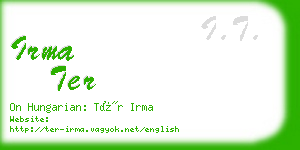irma ter business card